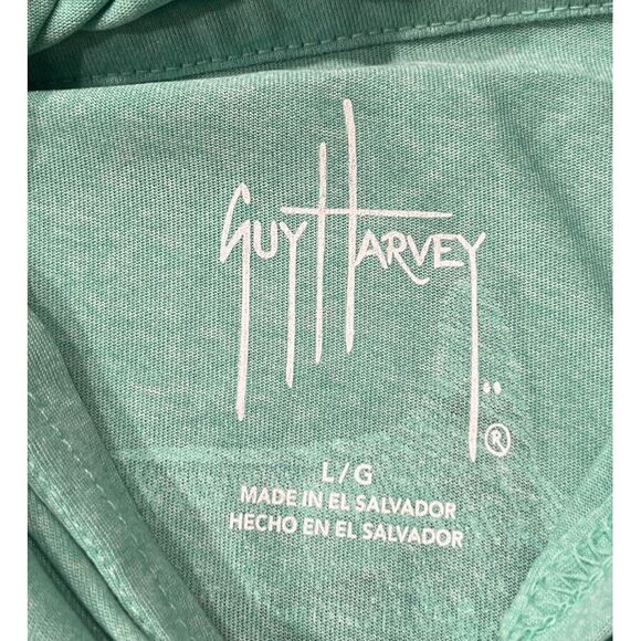 Boys Size Large Guy Harvey Boat Lines Long Sleeve Performance Hoodie Green - Picture 10 of 13